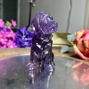 Natural HandCarved Fluorite Dog Quartz Crystal Carving Home Decor 325g 5th - Picture 1 of 9