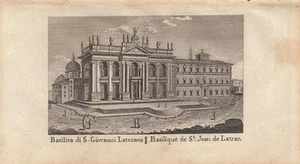 Basilica di S. Giovanni Laterano Roma Italia Orig Kupferstich Vasi 1816 - Bild 1 von 1