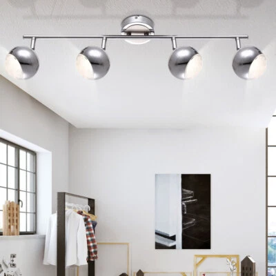 Lampada Da Soffitto LED Regolabile In Cromo Per Soggiorno E Sala Da Pranzo - Immagine 1 di 3