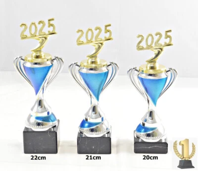 EIGENMARKE Sieger - Gewinner- 2025 Trophäe / Pokal 3er set oder einzeln incl. Beschriftung
