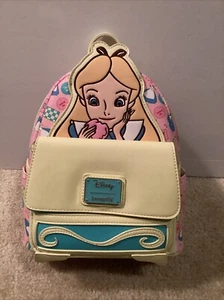 LOUNGEFLY DISNEY ALICE WITH COOKIES MINI BACKPACK ~ WITH TAGS~ BRAND NEW - Picture 1 of 9