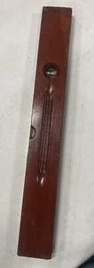 Antique 1910s Henry Disston Wood Carpenter's Level Carpentry 26" x 3" Brass Top - Picture 1 of 10