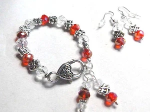  YSU SWEATHEART GESCHENK ROT WEISS ARMBAND OHRRINGE SET HERZVERSCHLUSS LIEBE USA - Bild 1 von 5