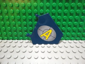 Lego 1 Dark Blue clip on 5x7 trapezoid with sticker symbol A - Agents - Picture 1 of 1