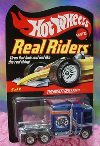 RARE 2011 RLC Hot Wheels Real Riders THUNDER ROLLER☆blue;Series 9☆#851/05000 - Picture 1 of 5