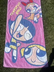 Toalla de playa de algodón vintage 2000 Y2k Cartoon Network Powerpuff Girls 57"x29" - Imagen 1 de 6