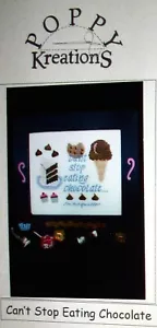 Gráfico de puntadas X "No puedo dejar de comer chocolate" de Poppy Kreations - Imagen 1 de 1
