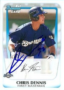 Chris Dennis autographed Baseball Card Milwaukee Brewers 2011 Bowman Rookie #BP2