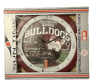 Sun Time Mississippi State Bulldogs Officially Licensed Wall Clock  - Picture 1 of 2