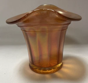 Candelabro votivo vintage caléndula ámbar carnaval vidrio tulipán 4 pulgadas - Imagen 1 de 8