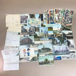 Lot of 50+ Antique Postcards 1900's 1910's Ephemera USA Kansas Illinois Mexico - Picture 1 of 24