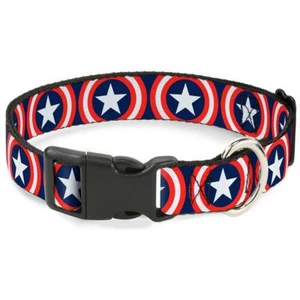Marvel "Captain America" Plastic Clip Adjustable Dog Collar by Buckle Down - Picture 1 of 1