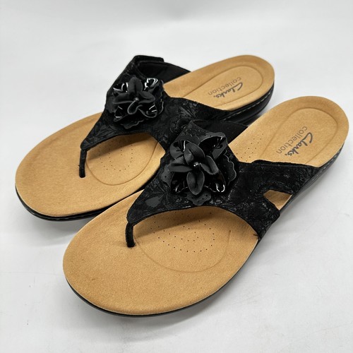 Clarks Collection Lauriann Gema Slide Sandalo Nero Donna 11 Slip On Casual