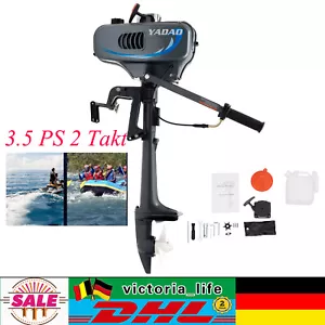 3.5 PS 2 Takt Außenborder Motor Benzinmotor Bootsmotor Wassergekühlt System 42cm - Bild 1 von 24