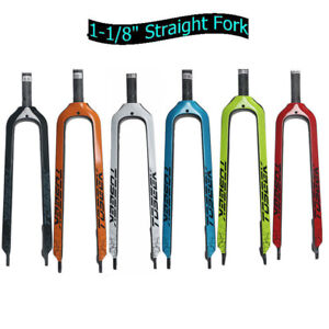 1-1/8" Full Carbon Fiber MTB Bike Fork Disc Brake Rigid Forks 26/27.5/29"