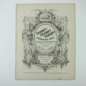 Sheet Music Civil War Tramp! Tramp! Tramp! The Prisoner’s Hope 1864 Antique - Picture 1 of 12