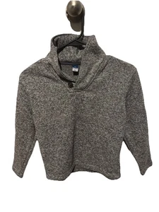 Old Navy Boys Sweater M 8 Gray Marl Long Sleeve Shawl Collar Cotton Knit EUC - Picture 1 of 7