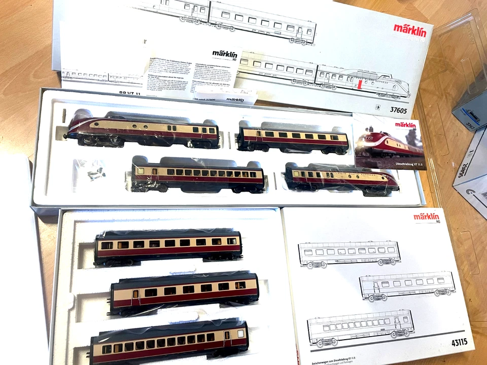 MÄRKLIN HO TRANS EUROP EXPRESS VT 11.5  Metall nr 37605 + 43115 in OVP neuwertig - Bild 1 von 1