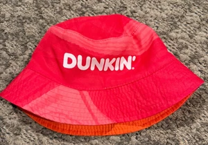 Dunkin Donuts WENDEBARER Fischerhut mit orangefarbenen oder rosa Seiten - Bild 1 von 3