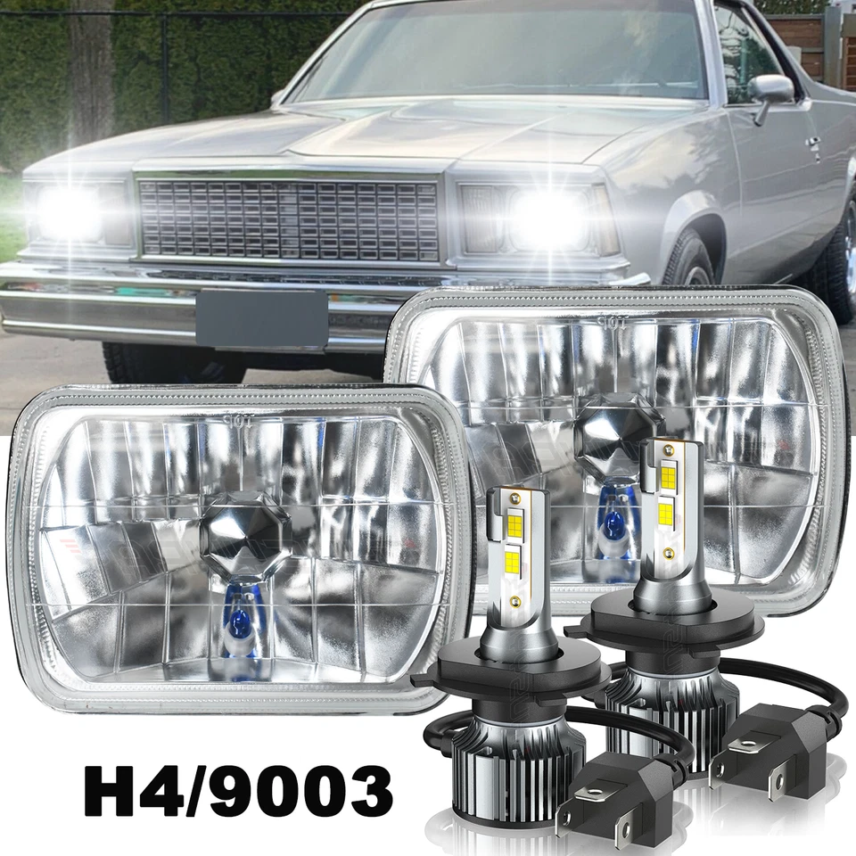 Pair 7x6" Headlight High Low For Plymouth Horizon 1978-1988 / Conquest 1984-1986 - Image 1 of 4