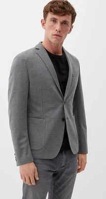 Abrigo Deportivo Para Hombres Sin Construir 40R US S.OLIVER Gris Algodón Tejido Blazer Chaqueta Foto 1 de 4