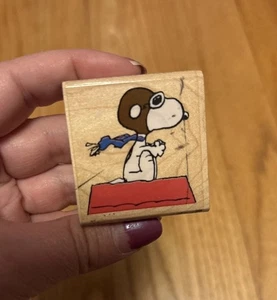 Rubber Stampede Peanuts Flying Ace Snoopy Rubber Stamp Red Baron Used - Picture 1 of 6