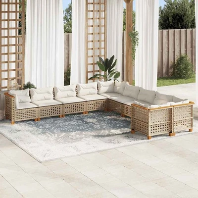 Vidaxl Gartenmöbel Sofa Garnitur Lounge Sitzgruppe 10-tlg. Schwarz Poly Rattan v - Bild 1 von 4