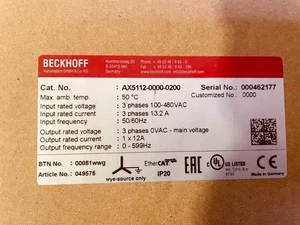 NUEVO BECKHOFF AX5112-0000-0200 Servo Driver ENVÍO GRATUITO - Imagen 1 de 2