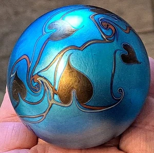 1975 Orient & Flume nachlaufende Herzen gezogene Feder Briefbeschwerer blau Aurene 2,75" - Bild 1 von 15