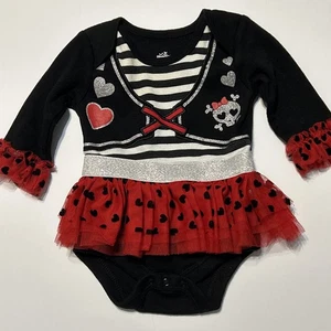 Infant Way to Celebrate Girl Halloween Pirate Bodysuit Romper Costume Size 0-3 - Picture 1 of 7