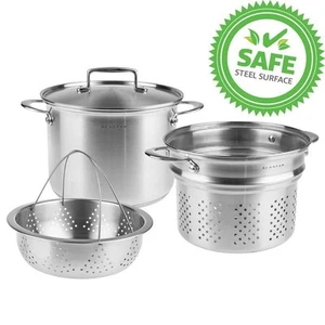 Scanpan - Satin 18/10 Stainless Steel Induction 3pc Multi Pasta/Steamer Pot Set - Picture 1 of 5