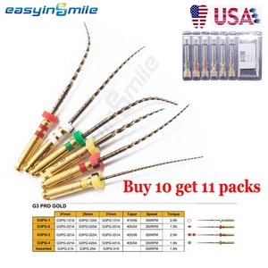 6 lime/pz lime endodontiche dentali X3-Pro lime niti rotanti coniche oro 21/25/31MM - Foto 1 di 10