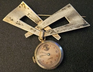 Antique Harman Brooch Nurses Watch Sterling - Picture 1 of 5