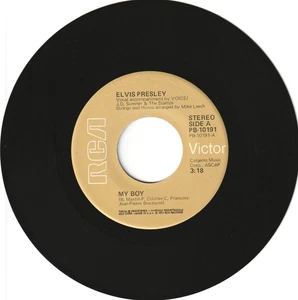 Elvis - My Boy / Thinking About You Vintage 45 RPM Vinyl Record Single 1975 - Imagen 1 de 2