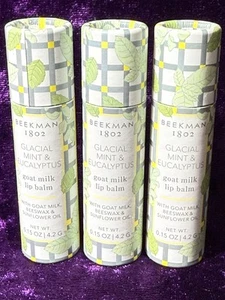 Beekman 1802 Ziegenmilch Lippenbalsam GLACIAL MINT & EUKALYPTUS 3er Set Neu Posten - Bild 1 von 7