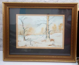 Original Signed Watercolour – Early Winter Morning by R. Clowe Framed Landscape - Picture 1 of 14