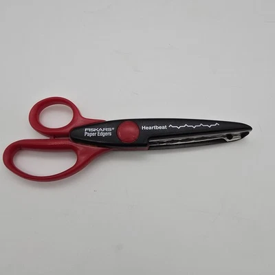 Fiskars Paper Edgers Crafting Scissors HEARTBEAT Pattern Left/Right Handed - Image 1 of 4