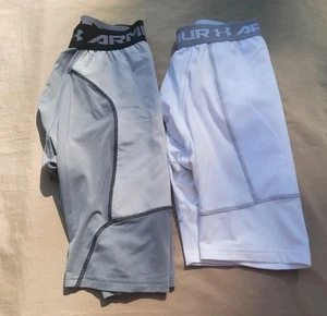 2 pares de pantalones cortos de compresión Under Armour jóvenes grandes equipo térmico béisbol deslizables - Imagen 1 de 6