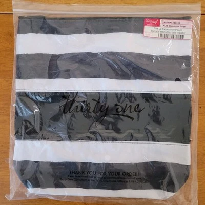 THIRTY ONE Size Up Expandable Pouch AL08 Watercolor Stripe - Image 1 of 3