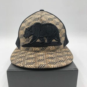 Top Level California Bear Tribal Woven Snapback Hat Black Tan Cap Adjustable LA - Picture 1 of 7