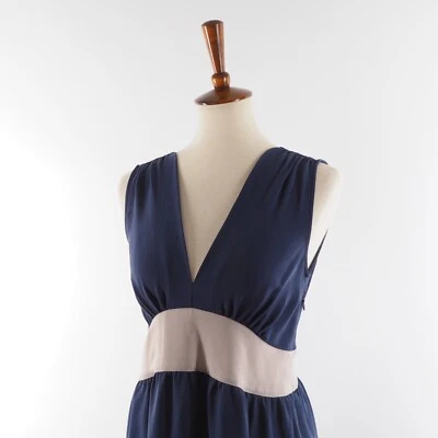 Vestido feminino La Perla Openspace gola V azul sem mangas IT46 US10 38 M médio - Imagem 1 de 4