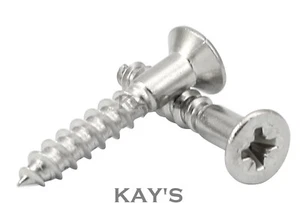 No.6 (3.5mmØ) POZI COUNTERSUNK WOOD SCREWS A2 STAINLESS STEEL PARTLY THREADED - Picture 1 of 2
