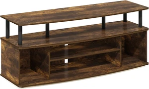 Jaya Large Entertainment Center Stand Unit/Tv for up to 55 Inch Amber Pine/Black - Picture 1 of 6