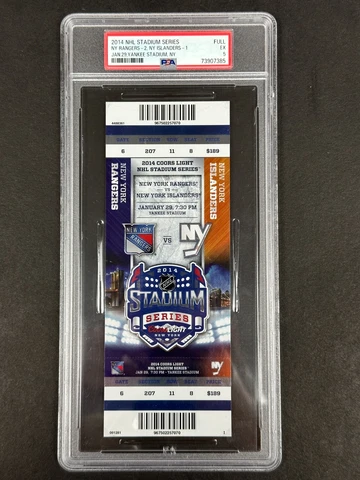 2014 NHL Stadium Series Full Ticket Stub Graded PSA 5 EX New York Rangers Hockey Cover