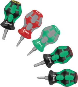 Wera 008872 Stubby Set 3 Slotted, Phillips & Robertson 5 Piece Screwdriver Set - Picture 1 of 6