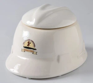 RARE The Creamer Companies Ceramic Hard Hat Jar w Lid J Fletcher Creamer Cookie - Picture 1 of 10