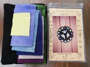 PRETTY PANSY Penny Rug Kit PERENNIAL BLESSINGS! w/ Hand Dyed 100% Felted Wools! 