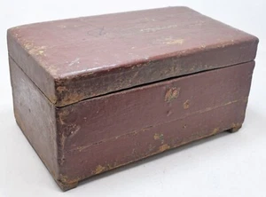 Antigua caja de almacenamiento en efectivo para comerciantes de madera original antigua hecha a mano - Imagen 1 de 10
