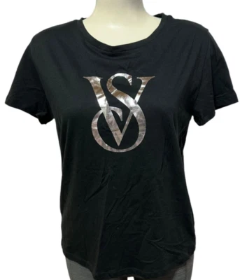 Camiseta manga corta Victoria's Secret para mujer talla S negra con logotipo VS Foto 1 de 4