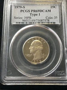 1979S  PCGS**PR69DCAM**TYPE #1 ; Washington Quarter Dollar - Picture 1 of 8